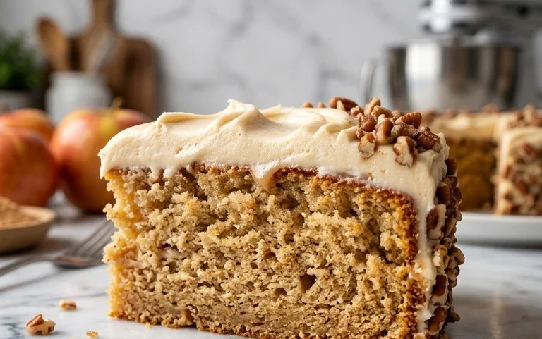 Apfelkuchen mit Ahorn-Buttercreme: Nussig-süß!