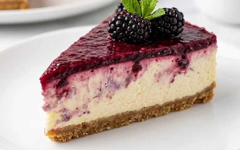 No Bake Blackberry Cheesecake