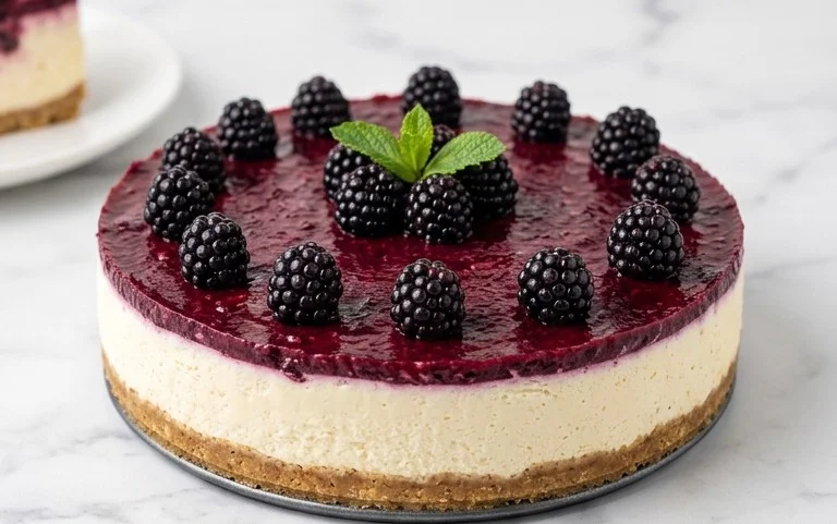 No Bake Brombeer Käsekuchen: Cremig, fruchtig, ohne Backen