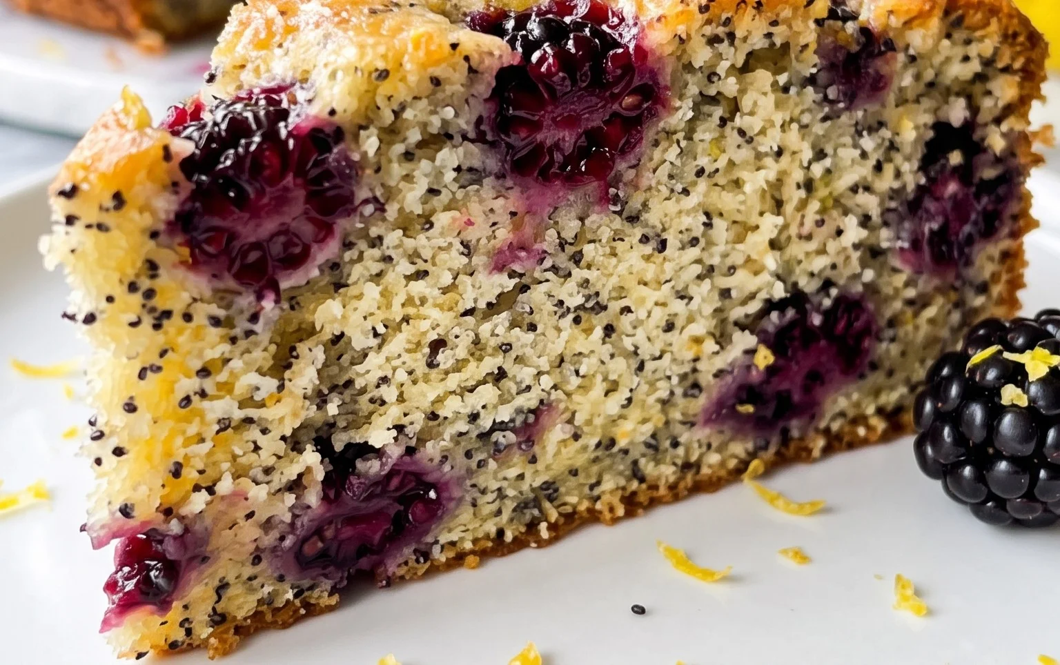 Gluten Free Lemon Poppy Seed Blackberry Cake