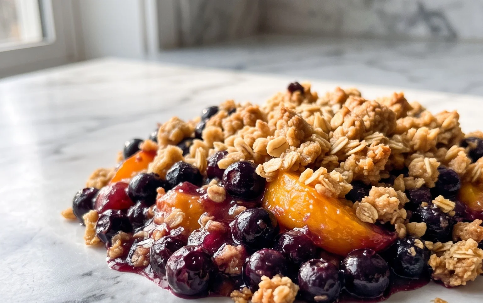 Blueberry Peach Crisp: Sommerlicher Genuss | Einfaches Rezept