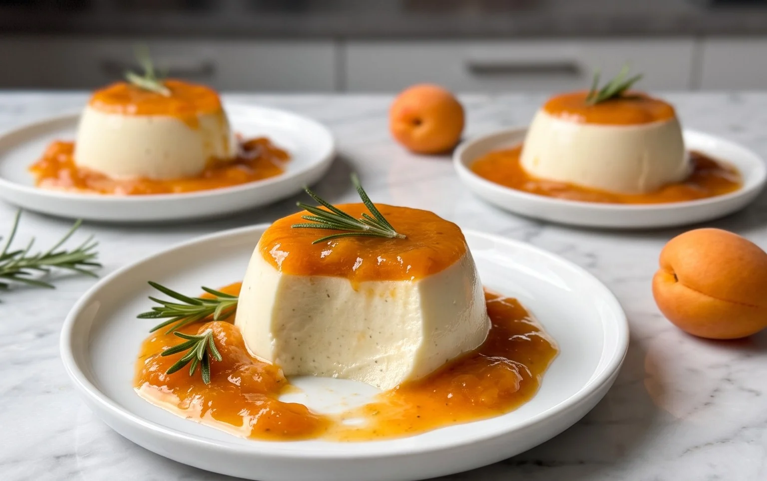 Rosmarin Panna Cotta mit Aprikosen-Coulis: Provence-Genuss